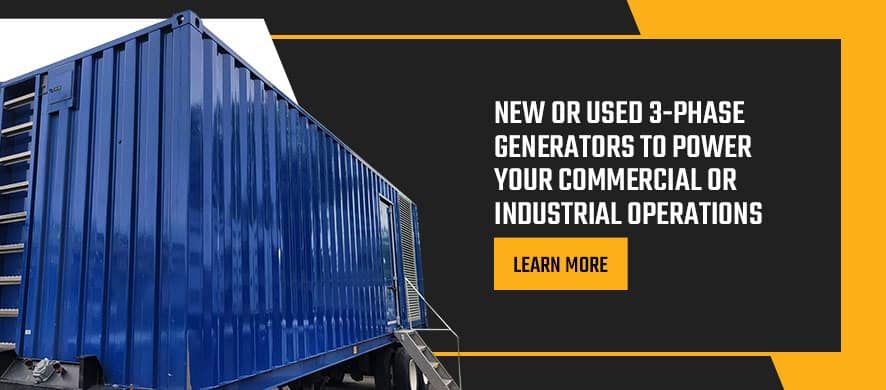 New or used 3-phase generators to power your commercial or industry operations