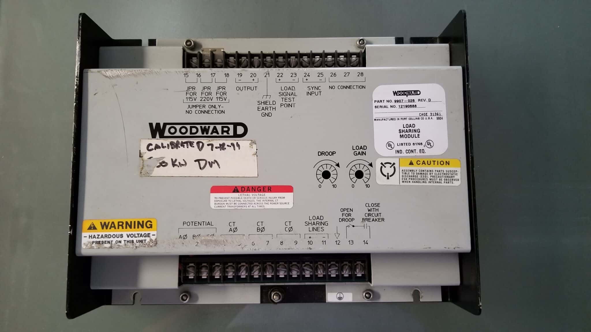 Used Woodward Load Sharing Module 9907-026 Rev D