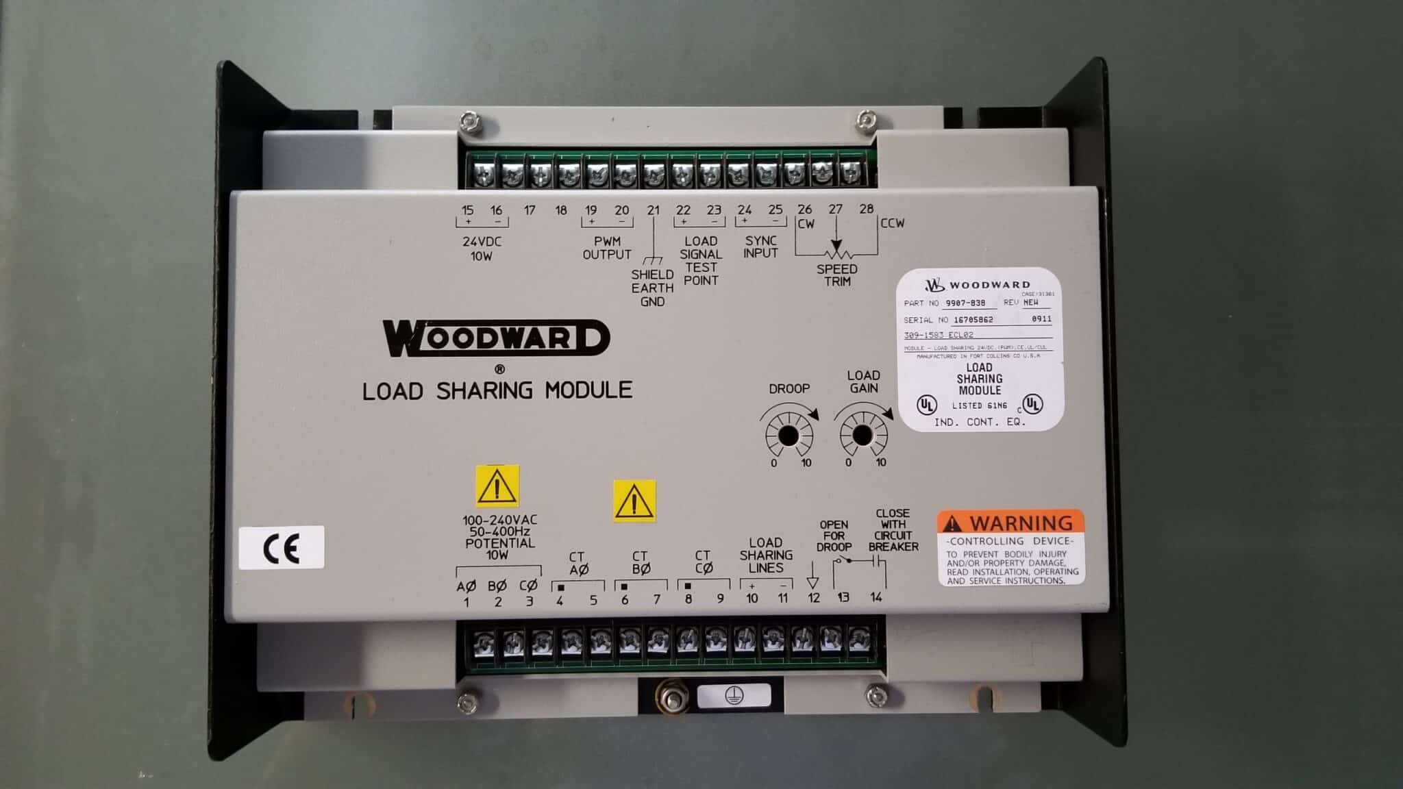 Used Woodward Load Sharing Module 9907-838 Rev New
