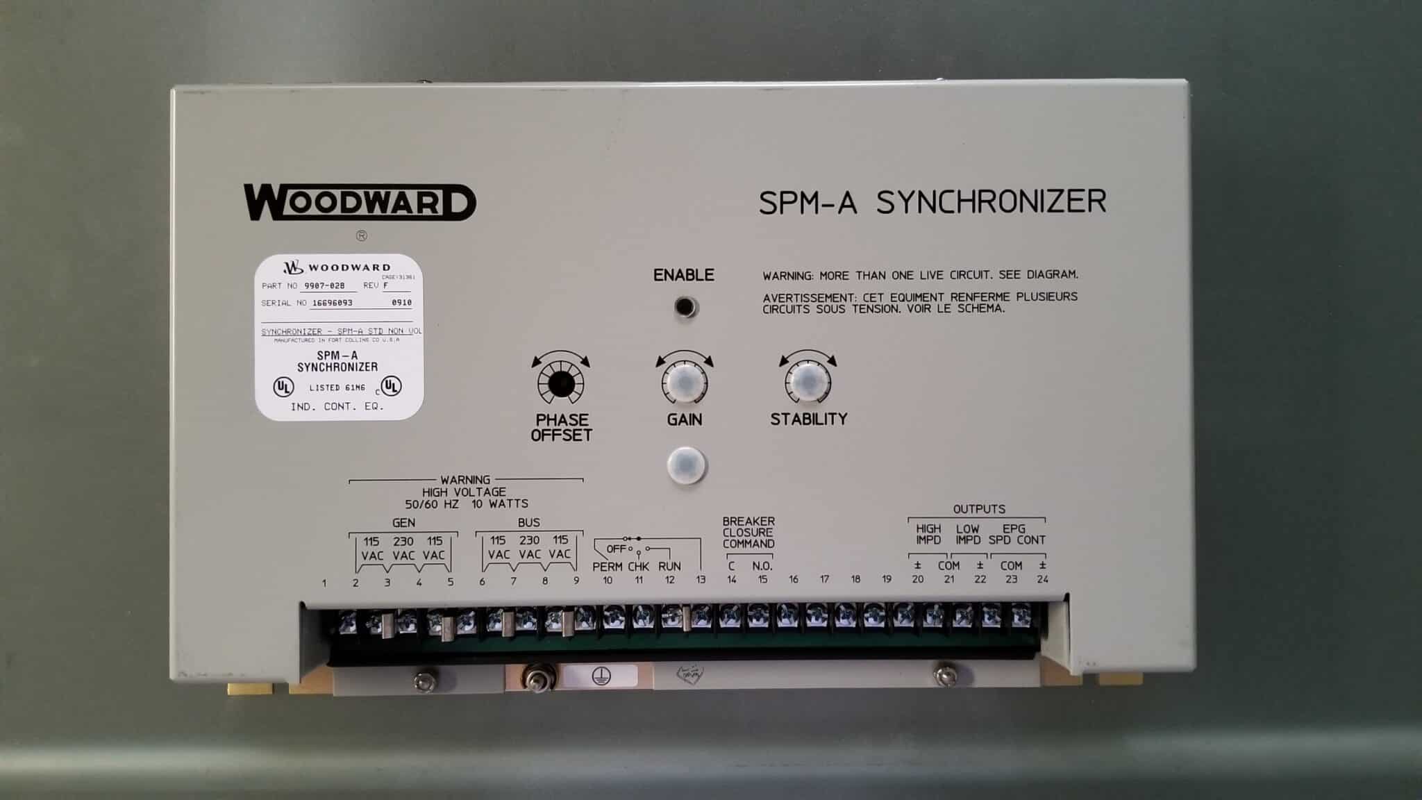 Used Woodward SPM-A Synchronizer 9907-028 Revision F