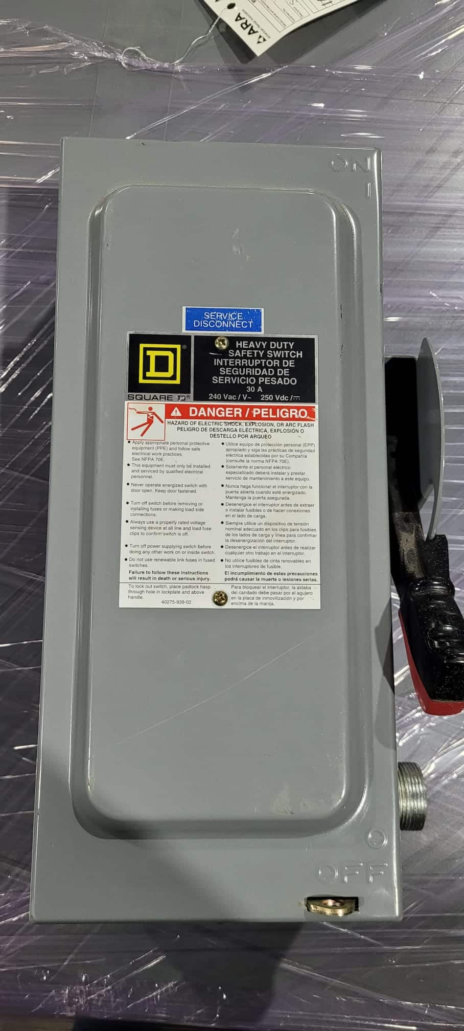 Used 30 Amp Square D Heavy Duty Safety Switch