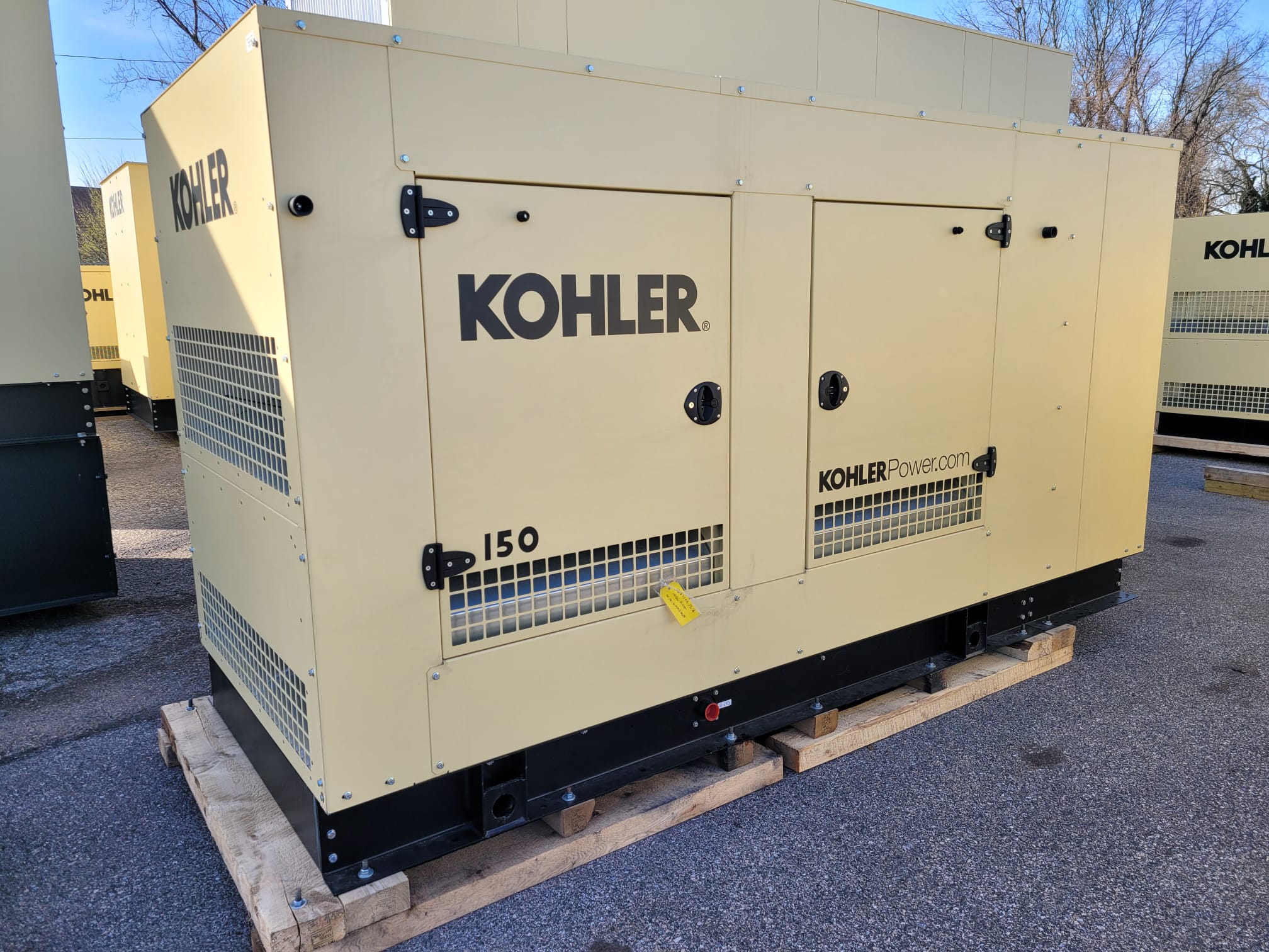 New 150 kW Kohler KG150 Natural Gas Generator – Steel sound enclosure – EPA Certified