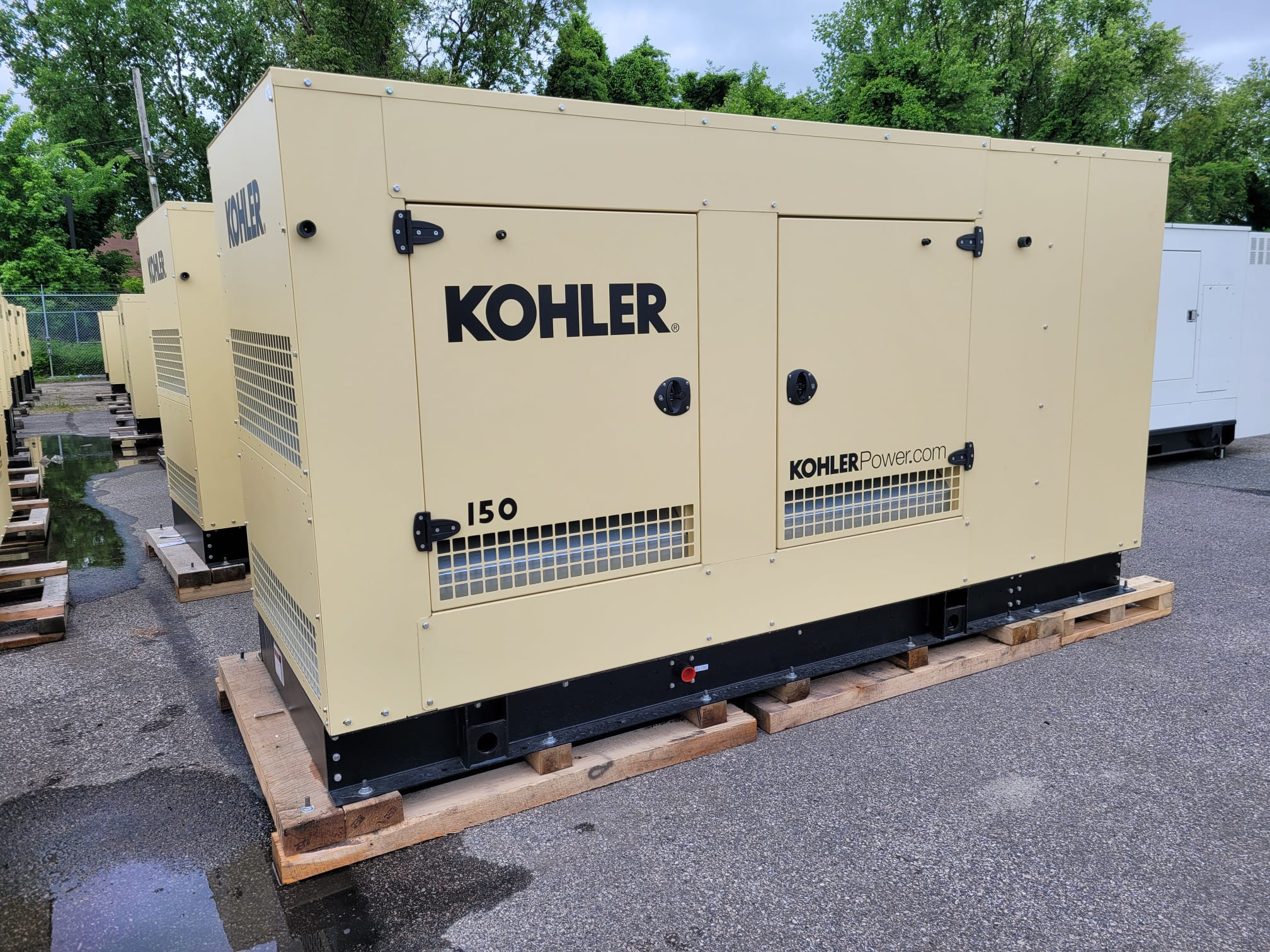 New 150 kW Kohler KG150 Natural Gas Generator – Steel sound enclosure – EPA Certified