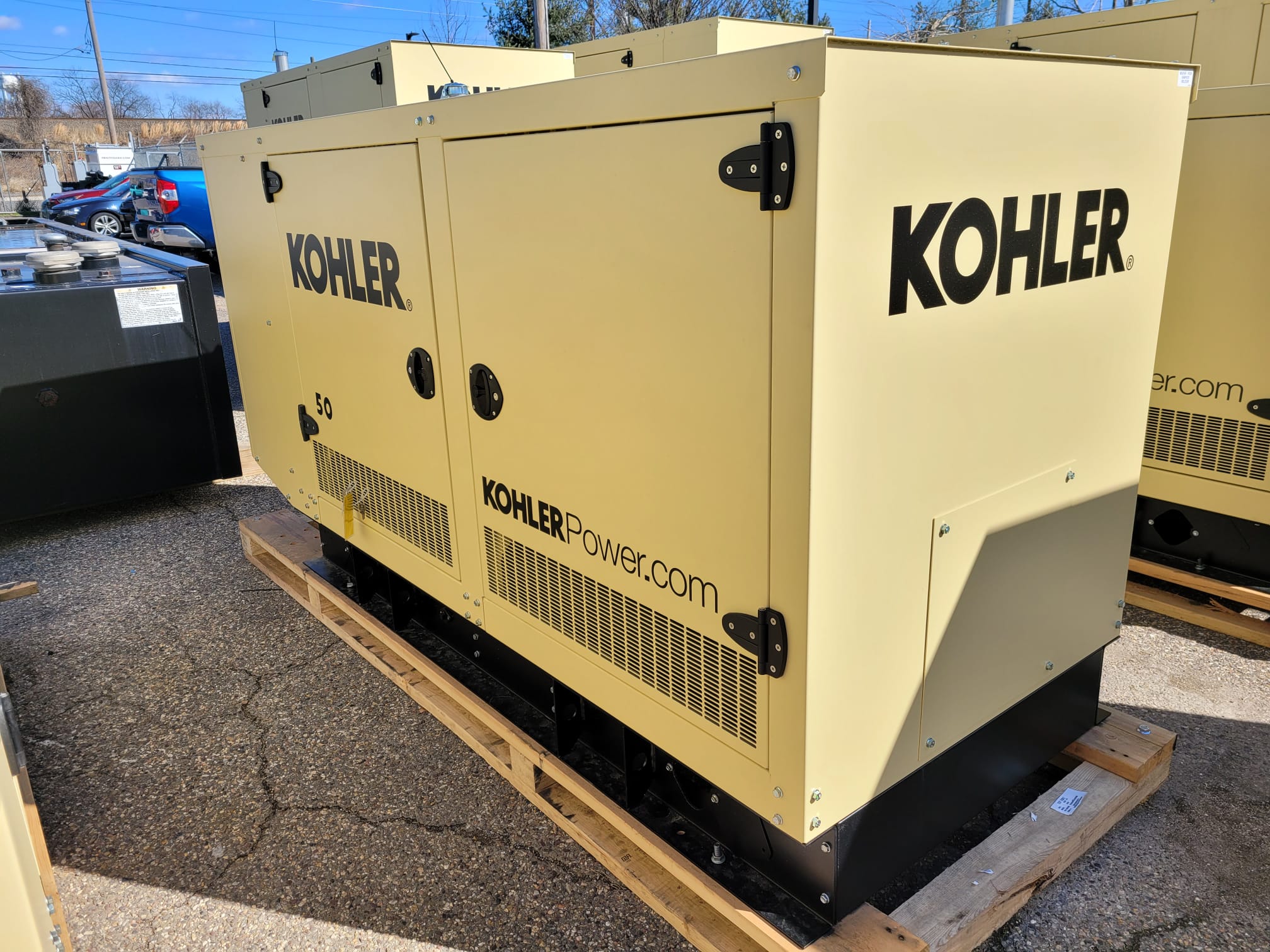 New 50 kW Kohler KG50 Natural Gas Generator – Steel sound enclosure – EPA Certified