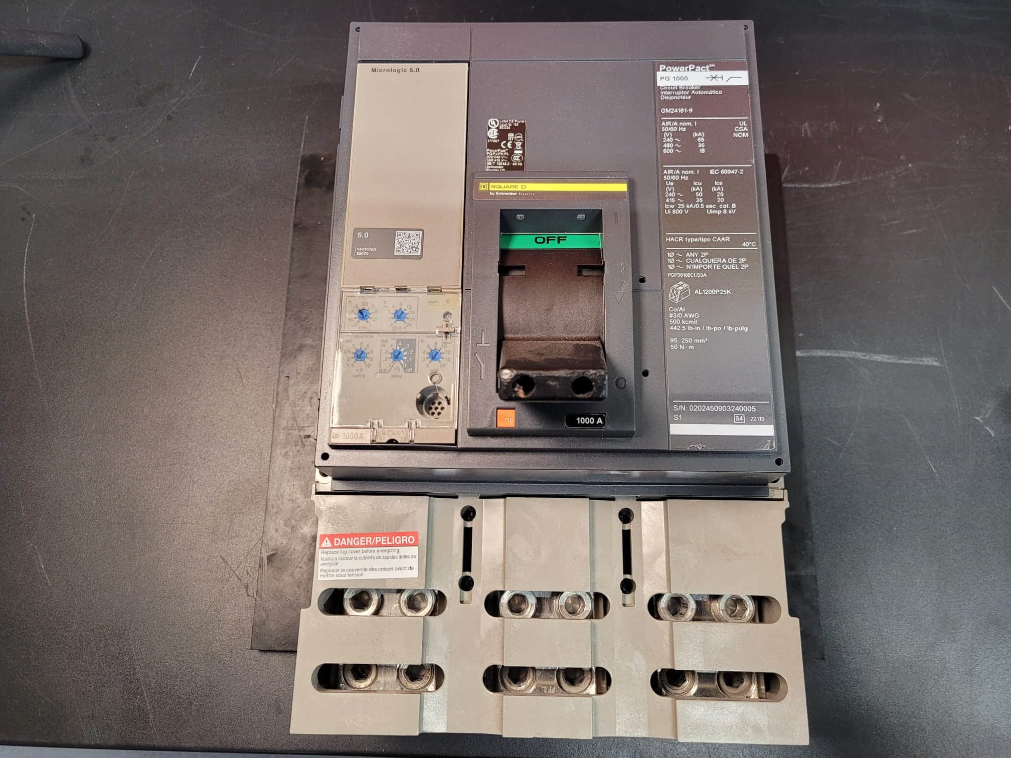 Used 1000 Amp Square D PGP36100CU33A LSI Breaker