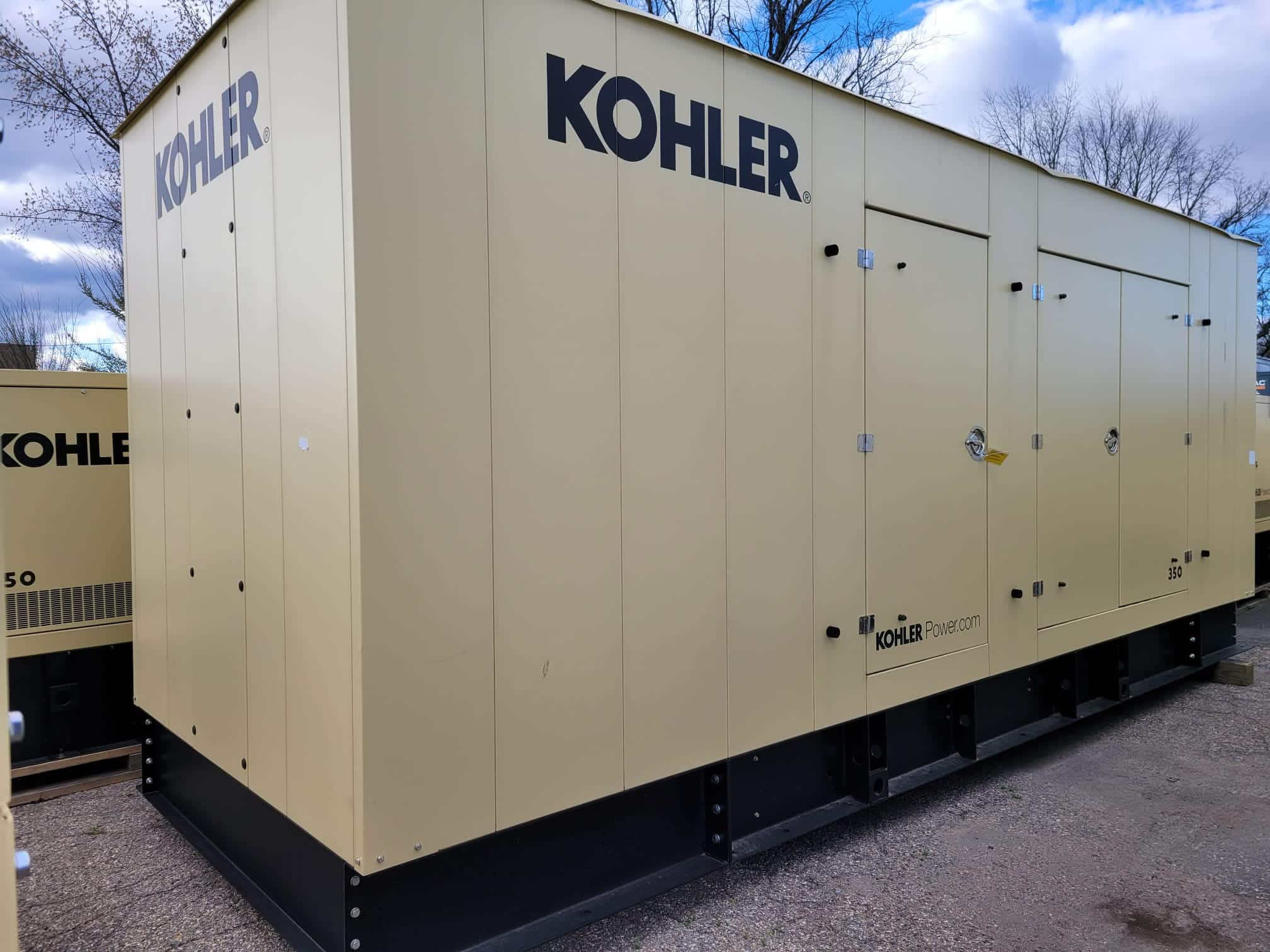 New 350 kW Kohler 350REZXD Natural Gas Generator – Steel weather enclosure – EPA Certified