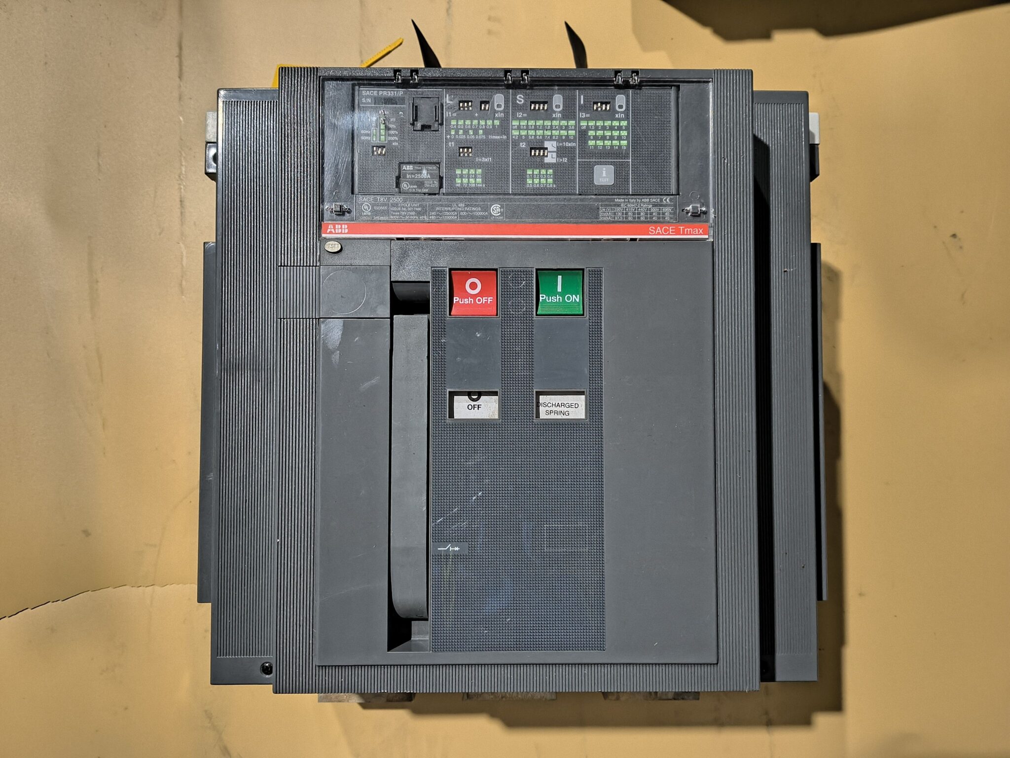 Used 2500 Amp ABB SACE T8V 2500 PR331/P LSI Breaker